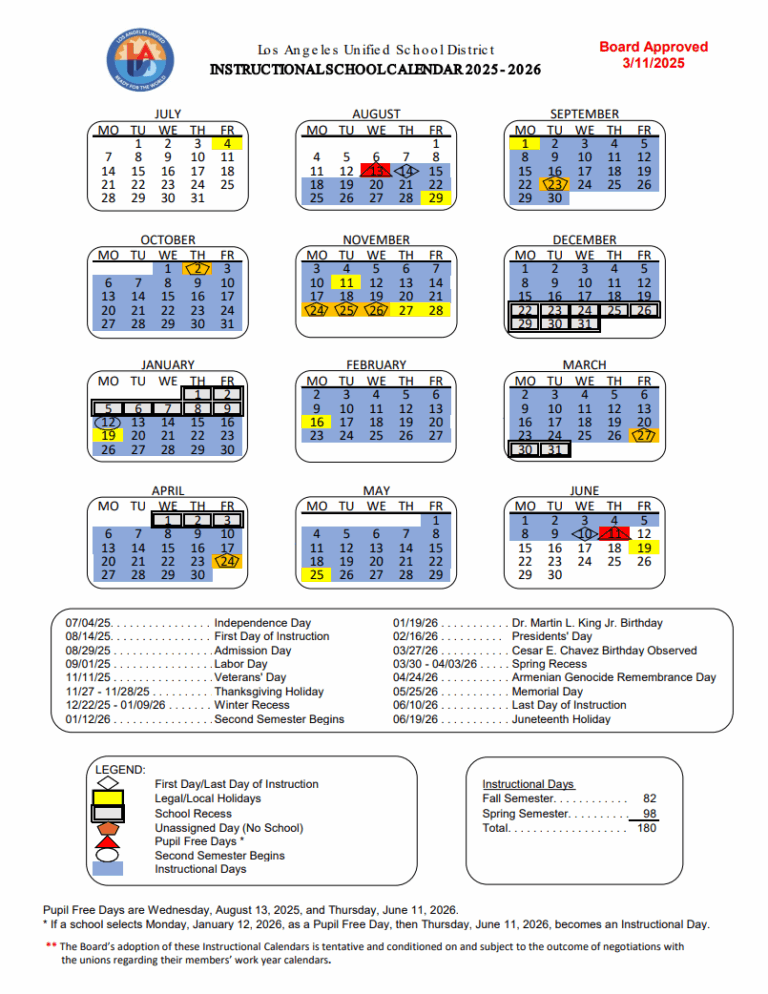 School Calendars Families Office Of Student Family And Community Engagement