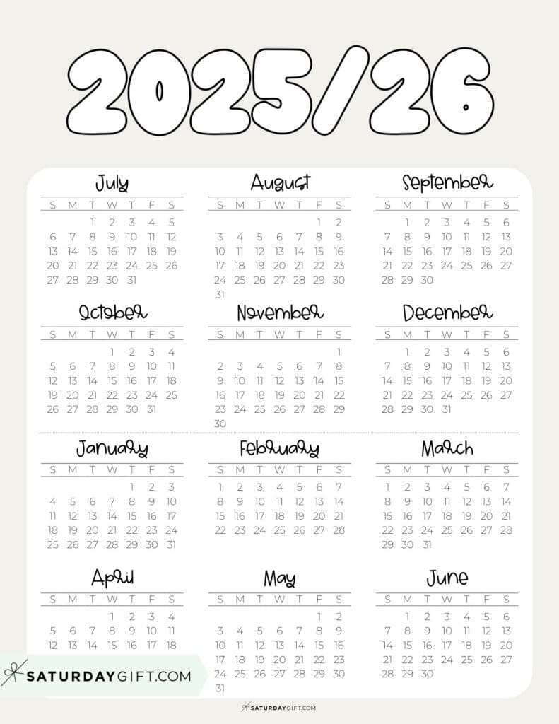 School Year Calendar Printables 17 Academic Calendars 2025 2026 School Year Calendar Printables 17 Academic Calendars 2025 2026