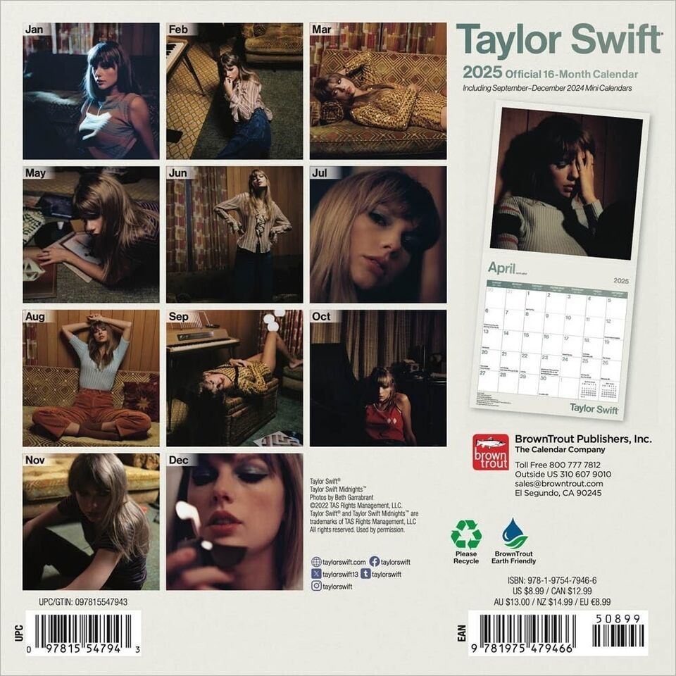 taylor swift 2025 calendar taylor swift 2025 calendar