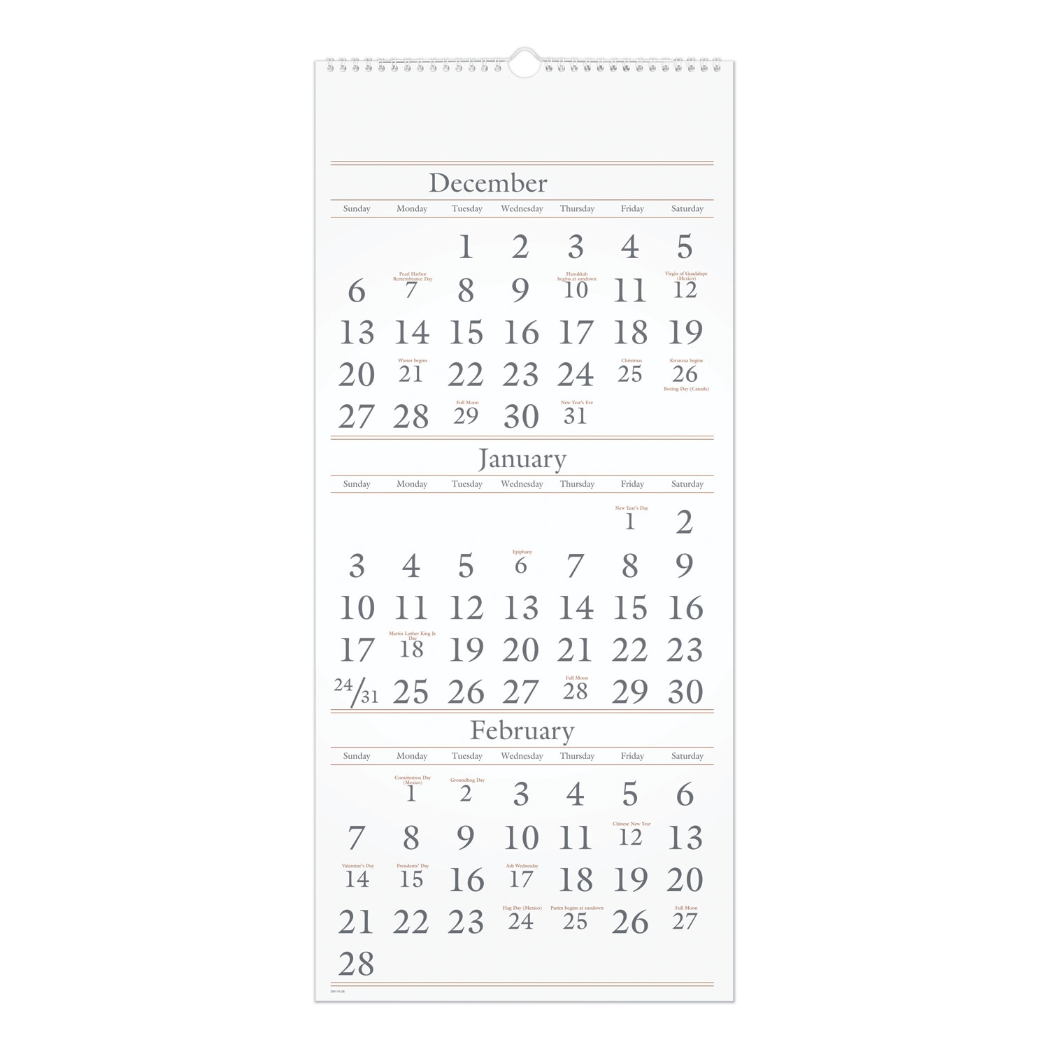 Three Month Reference Wall Calendar 12 X 27 White Sheets 14 Month Dec 2025 To Feb 2027 ASP LLC Three Month Reference Wall Calendar 12 X 27 White Sheets 14 Month Dec 2025 To Feb 2027 ASP LLC