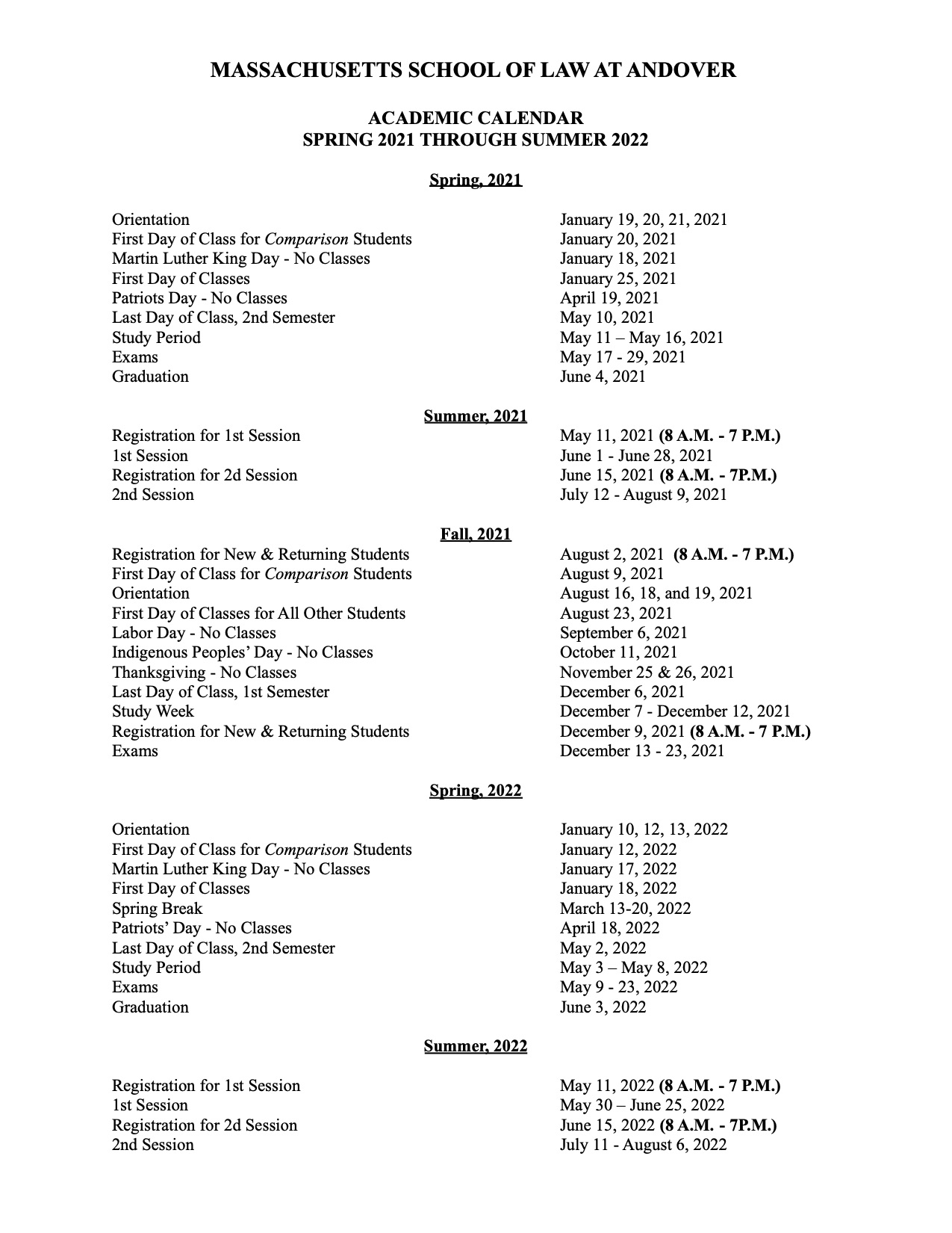 Uml Academic Calendar Uml Academic Calendar