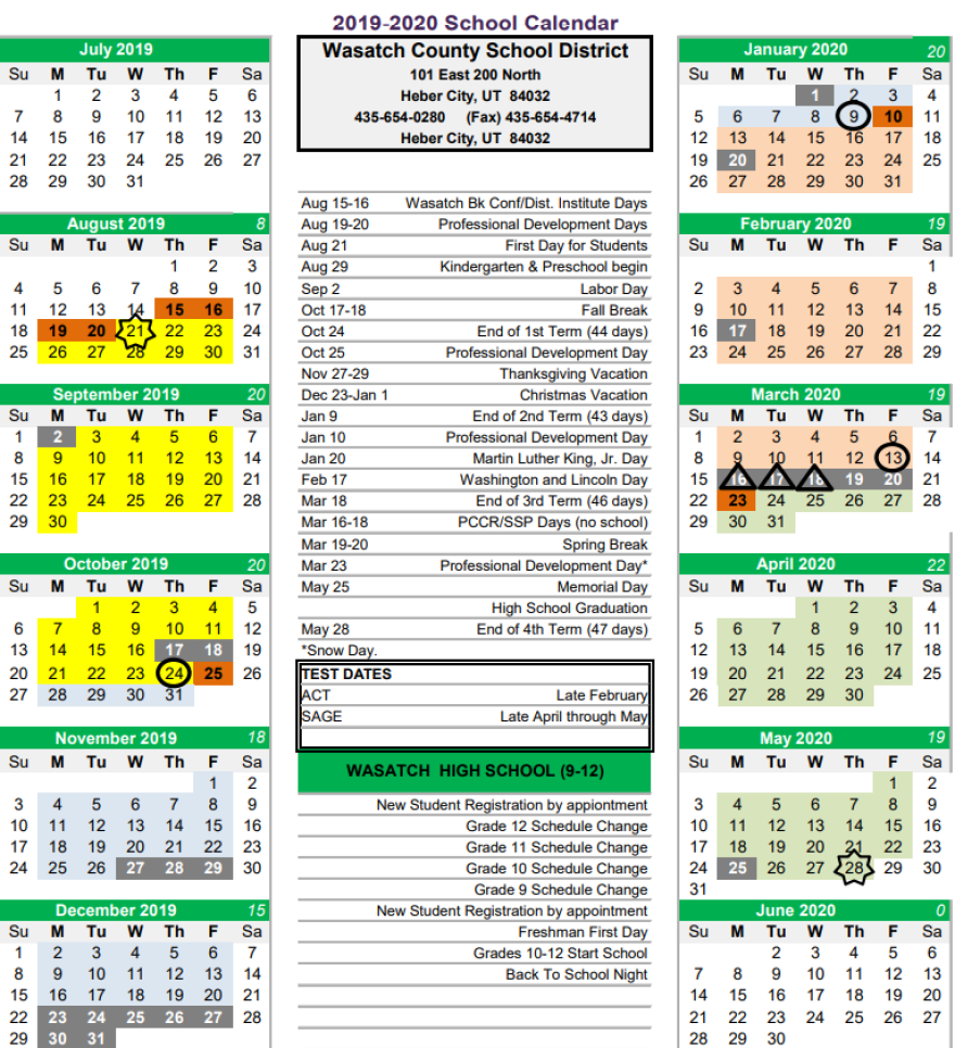 Wasatch School District Considers Moving 2020 Spring Break To Match UVU Spring Break Wasatch School District Considers Moving 2020 Spring Break To Match UVU Spring Break