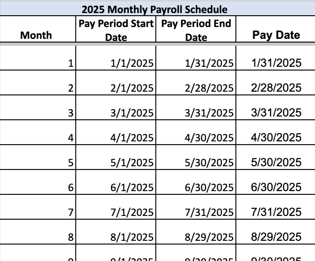 semi monthly pay period calendar 5th and 20th 2025 semi monthly pay period calendar 5th and 20th 2025